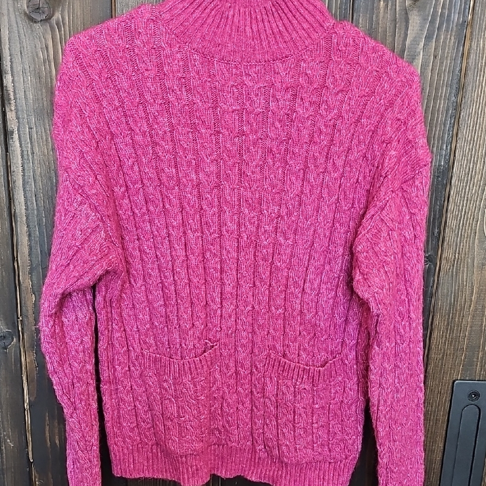 Cozy Pink Cable Knit Sweater